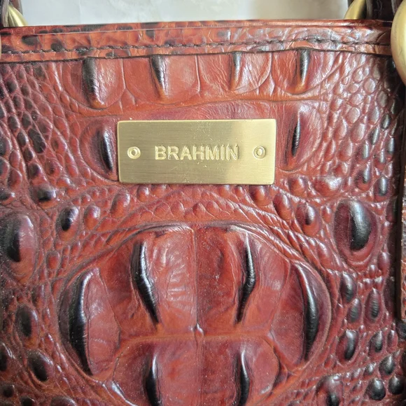 Brahmin Brown Crocodile Embossed Leather Tote